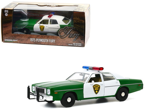 Greenlight 84096  1975 Plymouth Fury Green and Whi...