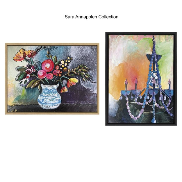 Kate And Laurel Sylvie Whimsy Still Life Framed Canvas By Sara Annapolen 18x24 Natural