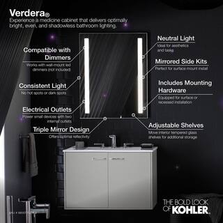 KOHLER Verdera 24 in. x 30 in. Surface-Mount Lighted Medicine Cabinet K-99007-TLC-NA