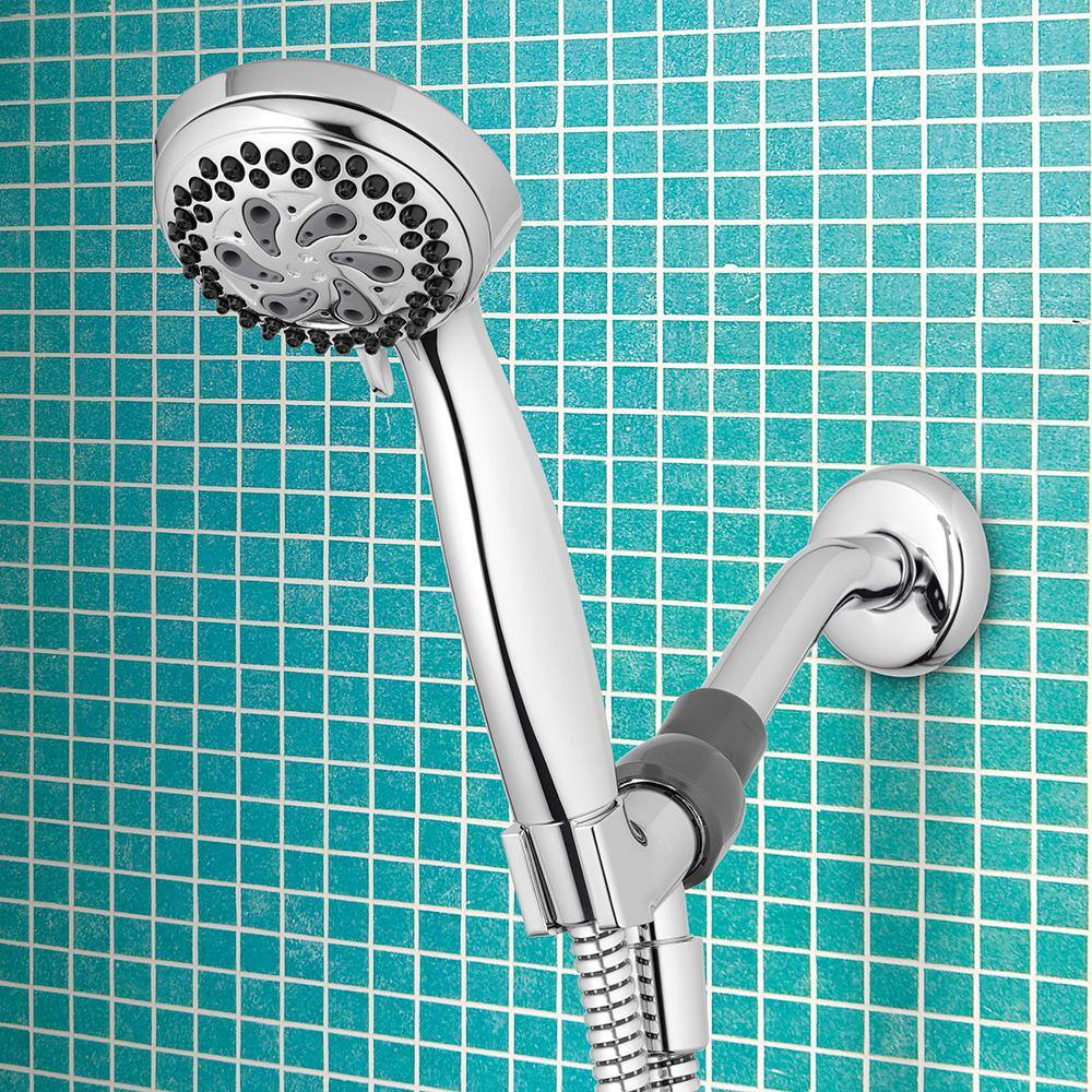 Waterpik 6-Spray Pattern with 1.8 GPM 3.3 in. Single Wall Mount Handheld Adjustable Shower Head in Chrome VSA-653E