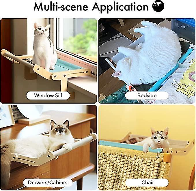 Naiwang Cat Window Perch Lounge Mount Hammock Window Seat Bed Shelves For Indoor Cats No Drilling No Suction