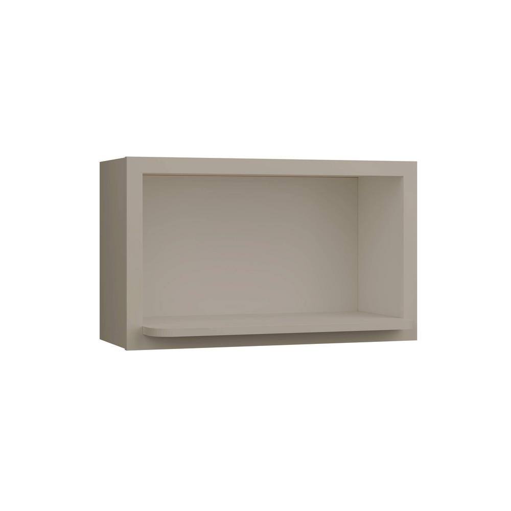 Hampton Bay Courtland Sterling Gray Finish Laminate Shaker Stock Assembled Wall Microwave Shelf 30 in. x 18 in. x 12 in. WMS301812-CSG