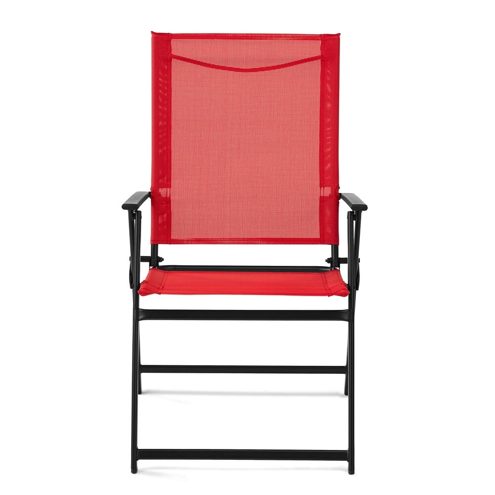 Set of 2 Outdoor Steel Hanging Folding Chairs