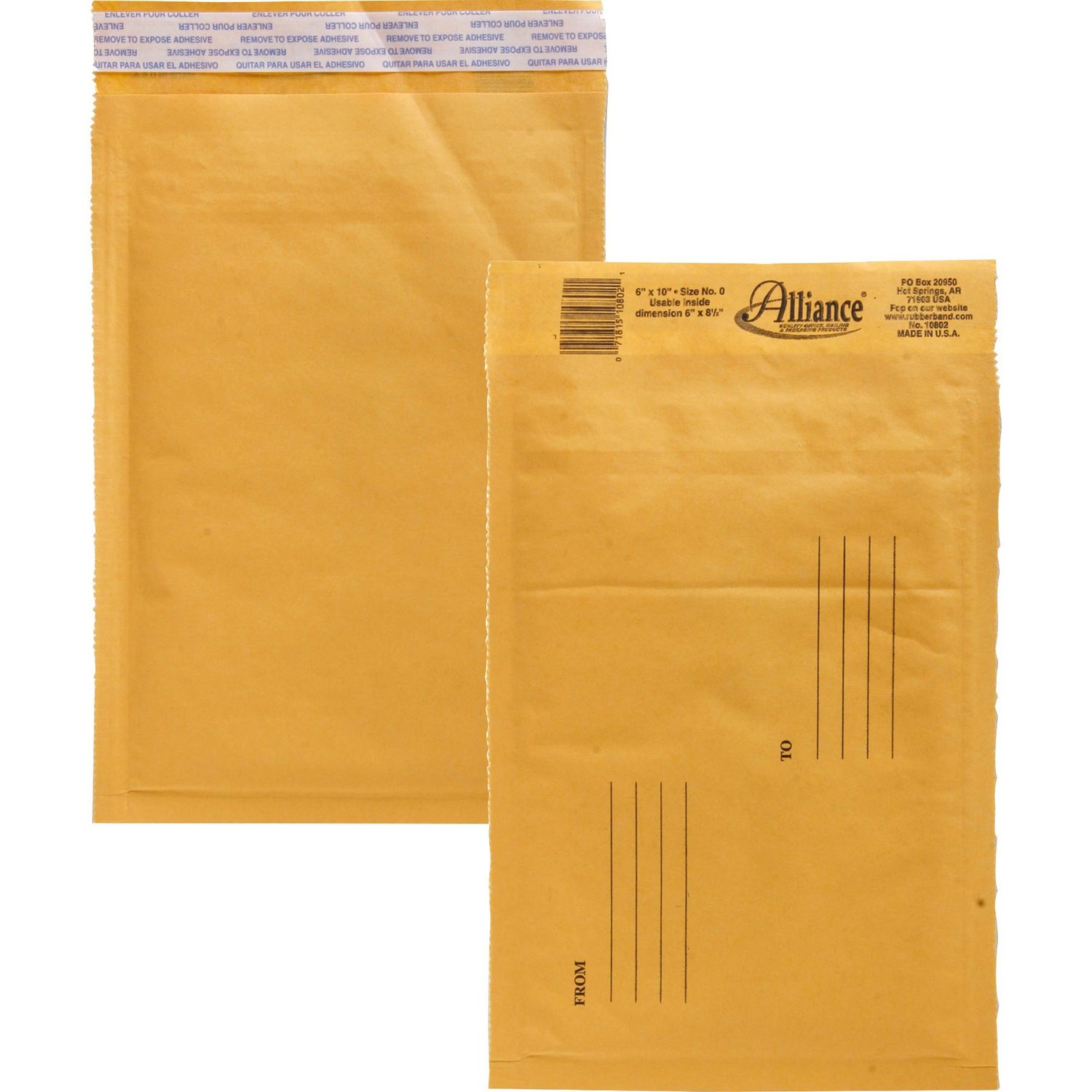 Kraft Bubble Mailers by Alliance Rubber Company ALL10802