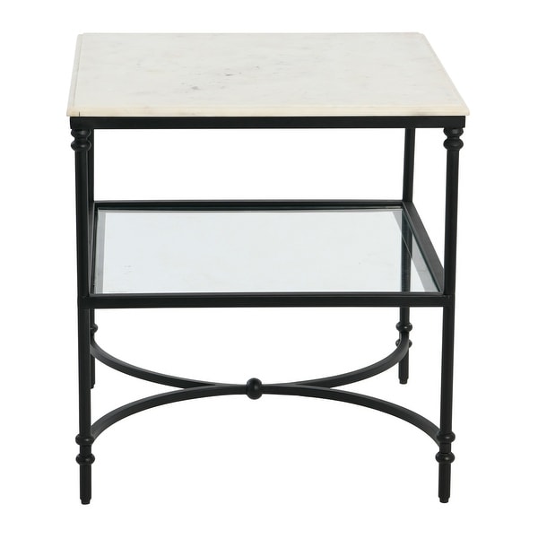 Libertine Genuine Marble and Glass End Table