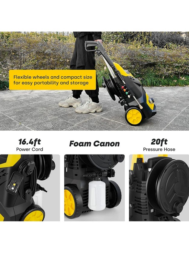 Enventor 2300 Psi Electric Portable Compact Powered Pressure Washer For Cars Patios Driveways