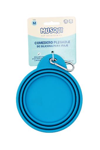 Musqui Small Foldable Silicone Travel Food Bowl Blue