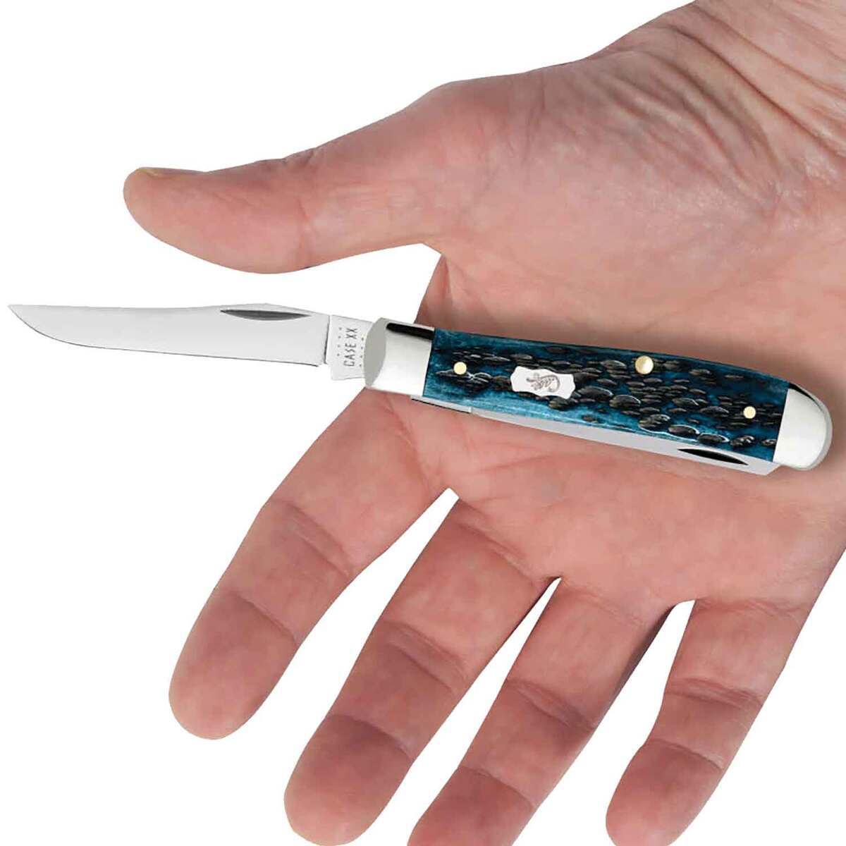 Case Pocket Worn Peach Seed Jig Mini Trapper 2.8 inch Folding Knife