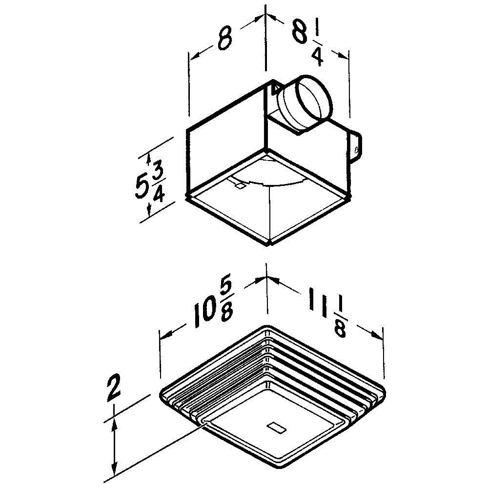 Broan-NuTone 50 CFM Ceiling Bathroom Exhaust Fan with Light 678