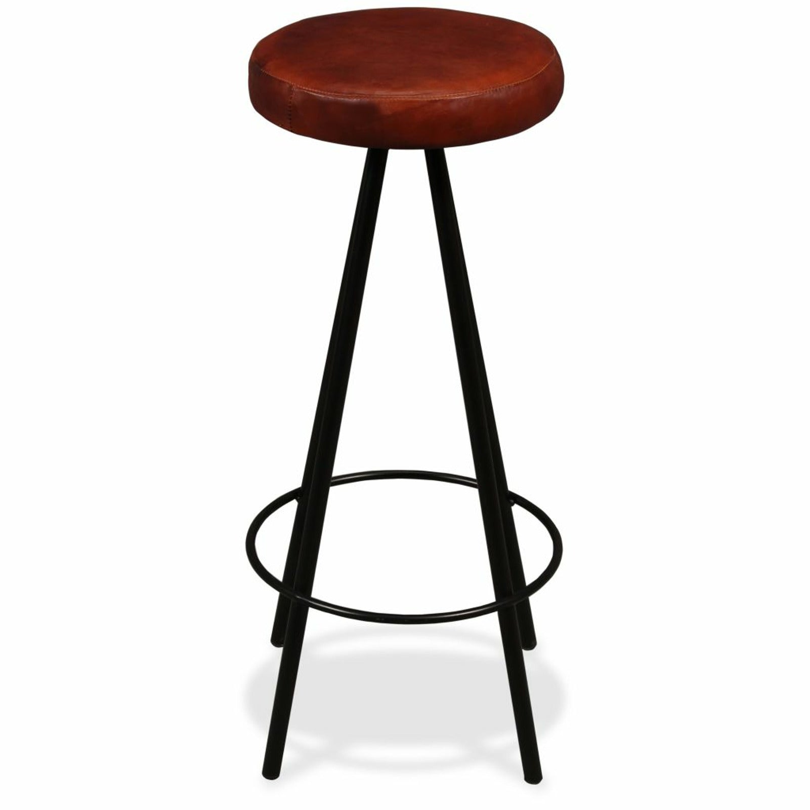 Dcenta Bar Stools 2 pcs Real Leather