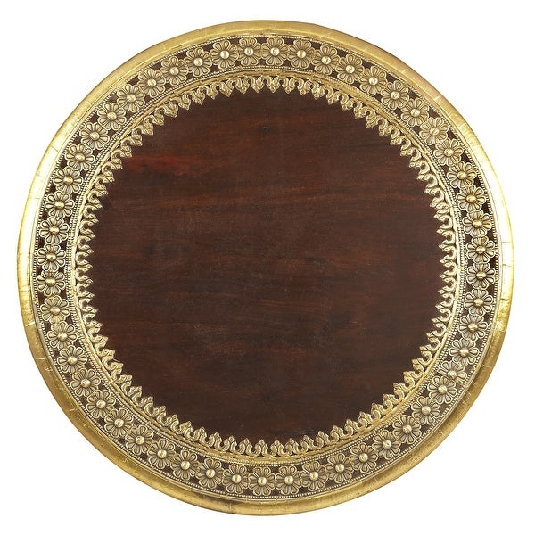 Handmade Regal Indian Round Mango Wood End Table (India)