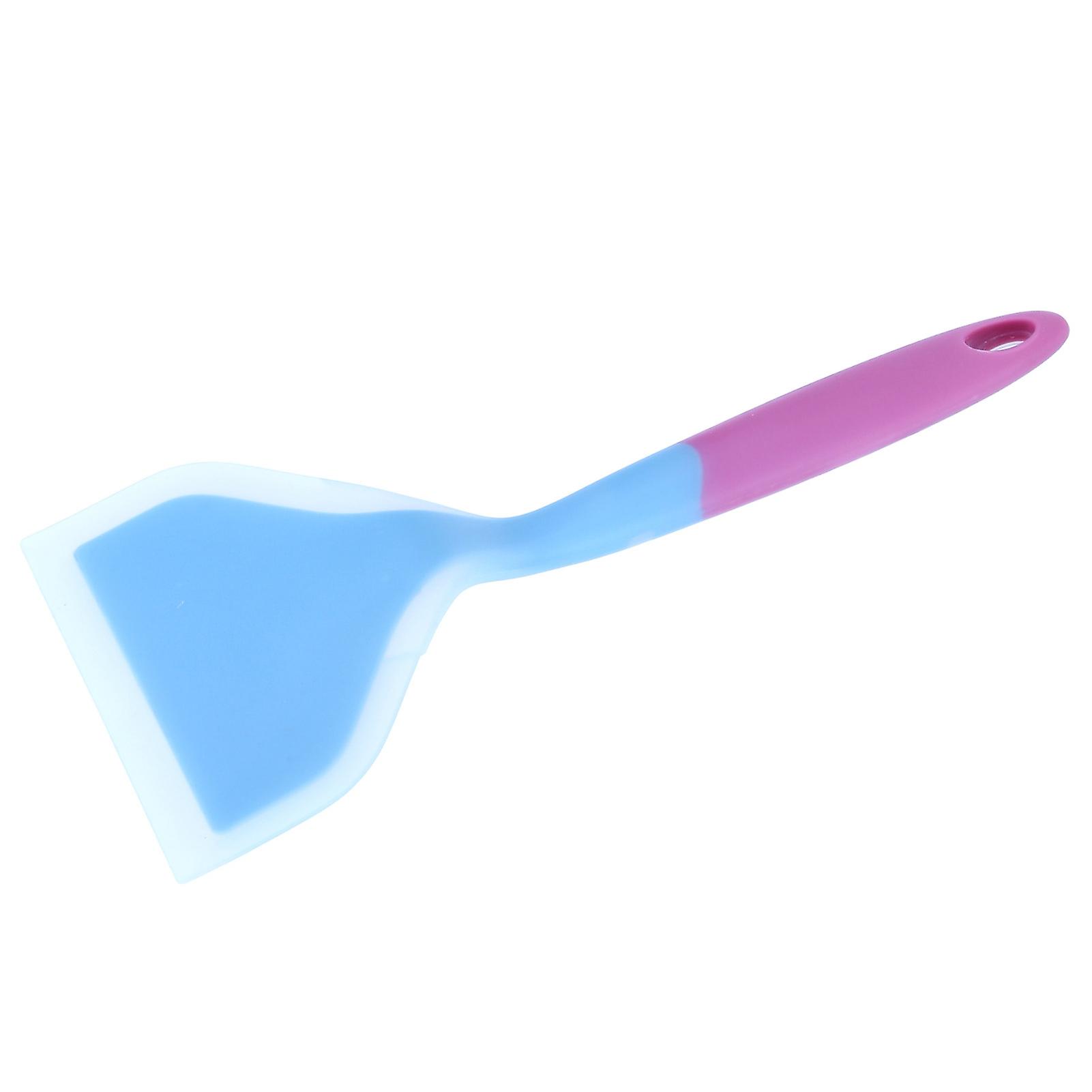 Silicone Spatula， Non Stick Heat Resistant Rubber Shovel Non Slip Dishwasher Safe Cooking Spatula With Handle For Takoyaki Pizza Steak[blue]