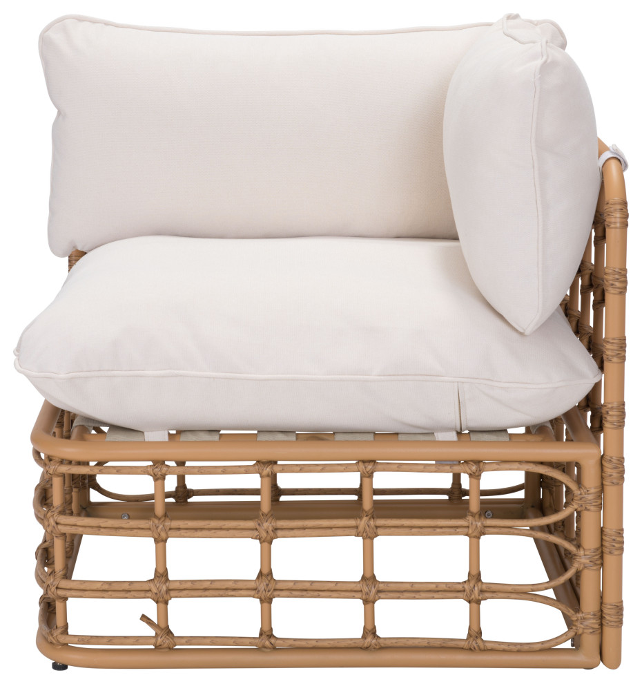 Kapalua Corner Chair  Beige  ampNatural   Tropical   Outdoor Lounge Chairs   by Zuo Modern Contemporary  Houzz