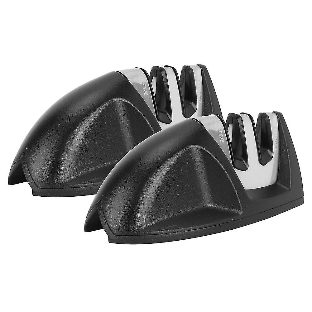 2Pcs 2-Slot Multifunctional V shaped Bottom Household Kitchen Knife Sharpener Sharpening Tool