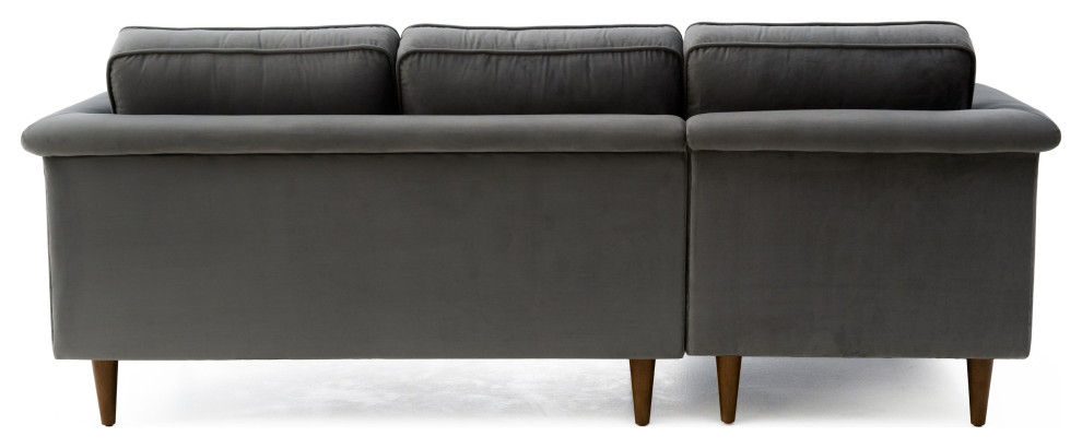 Porter Velvet Sectional   Midcentury   Sectional Sofas   by TOV Furniture  Houzz