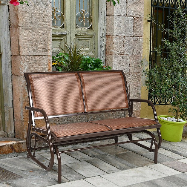 Costway Patio Swing Glider Bench Loveseat Rocking Chair Backyard Poolside