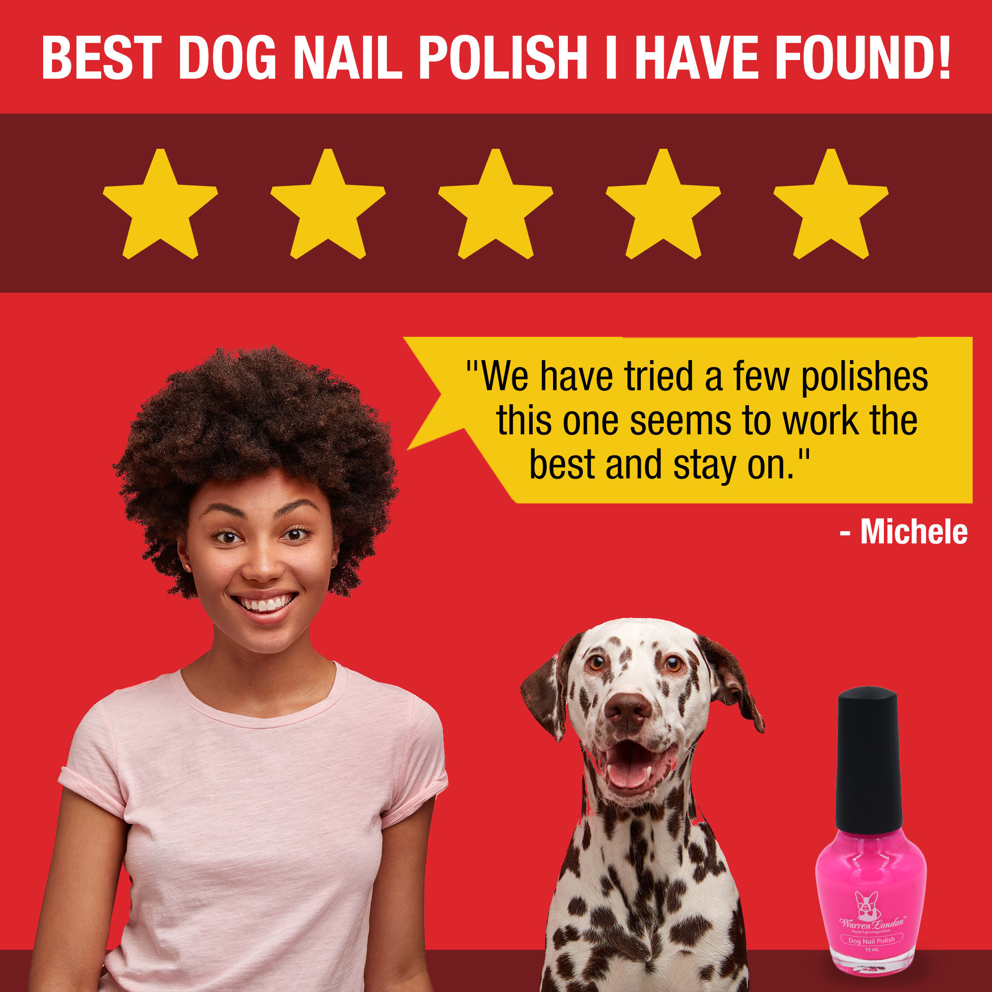 WARREN LONDON Dog Nail Polish All 6 Colors In A Bottle， 15 ml.