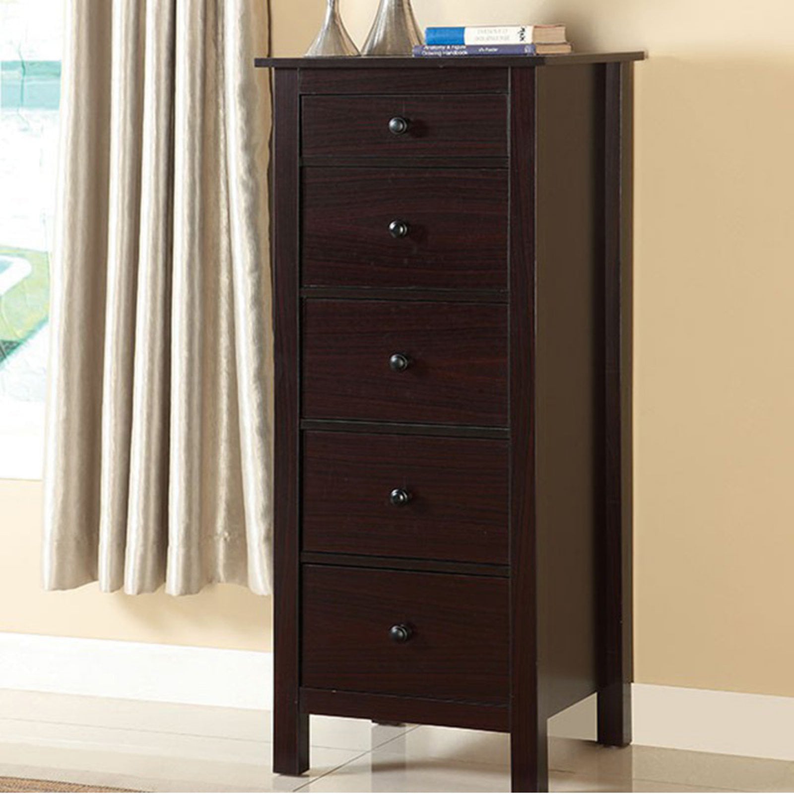 Benzara Transitional Style 5-Drawer Wooden Chest