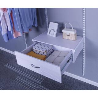 Everbilt Genevieve White Adjustable Closet Organizer Small Drawer Kit 90670