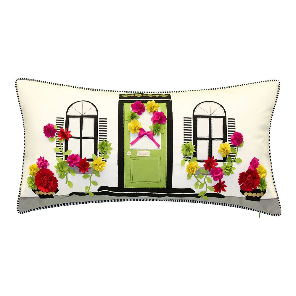 Edie@Home Dimensional Flowers Home Throw Pillow