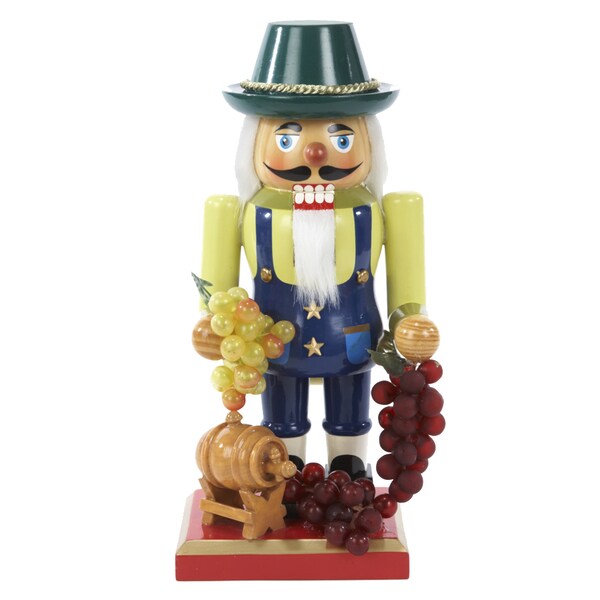 Kurt Adler 10.25Inch Wooden Winemaker Nutcracker