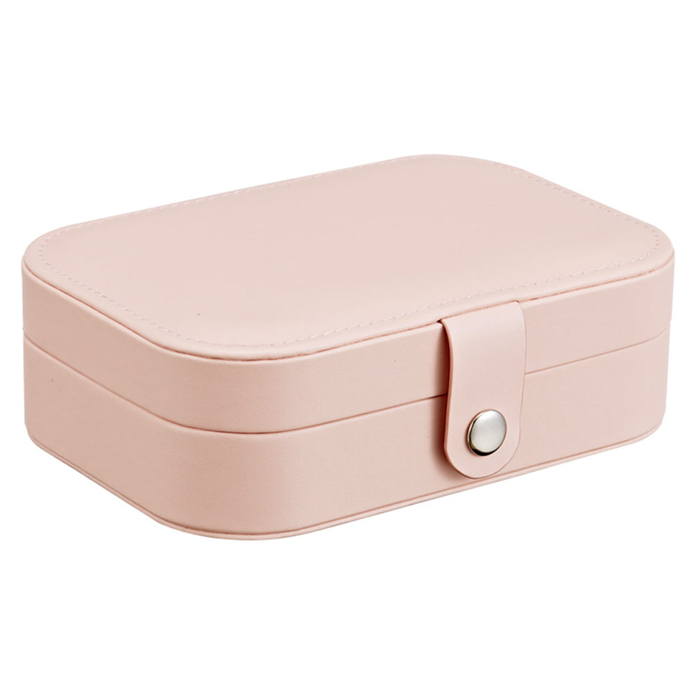 Jewelry Box for Women Double Layer Travel Jewelry Organizer for Necklace Earring Rings PU Leather Jewelry Holder Case