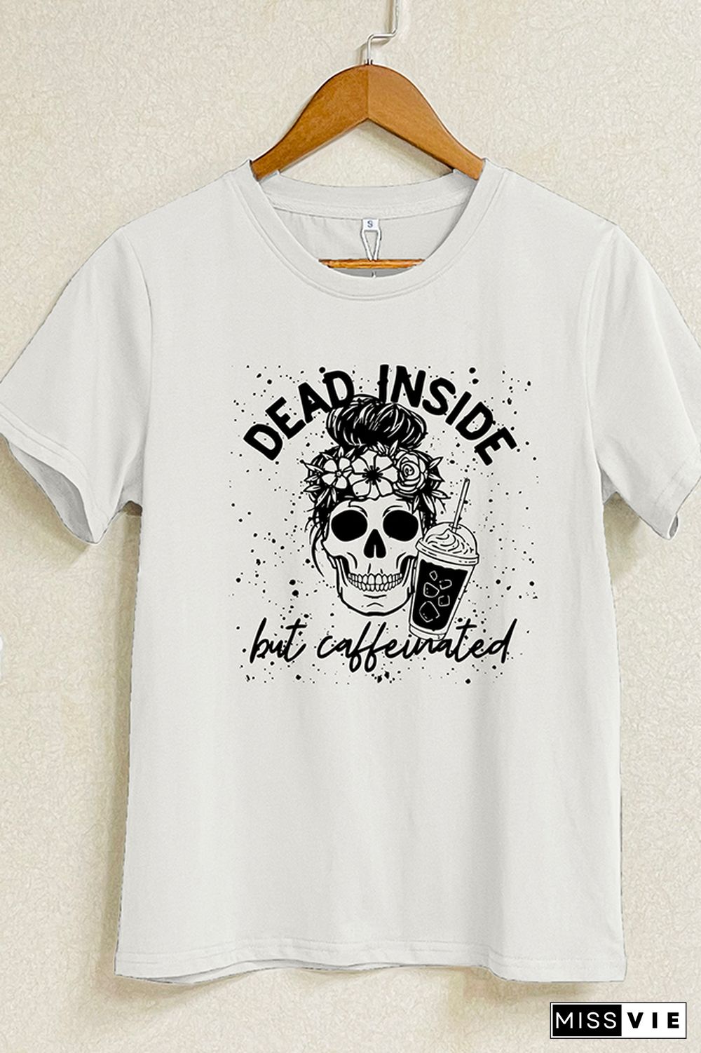 Dead Inside But Caffeinated Short Sleeve Graphic Tee Wholesale