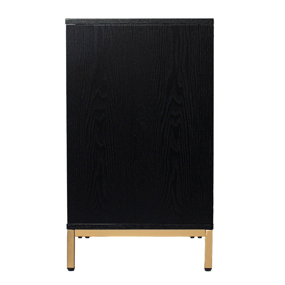 SEI Furniture Marsden Contemporary Black Wooden Electric Fireplace