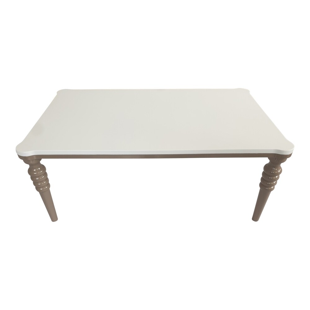 SavaHome Modern Coffee Table， Cappucino/Cream