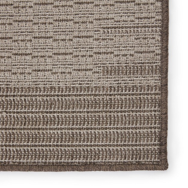 9 x27 x12 x27 Poerava Indoor outdoor Border Area Rug Gray taupe Jaipur Living