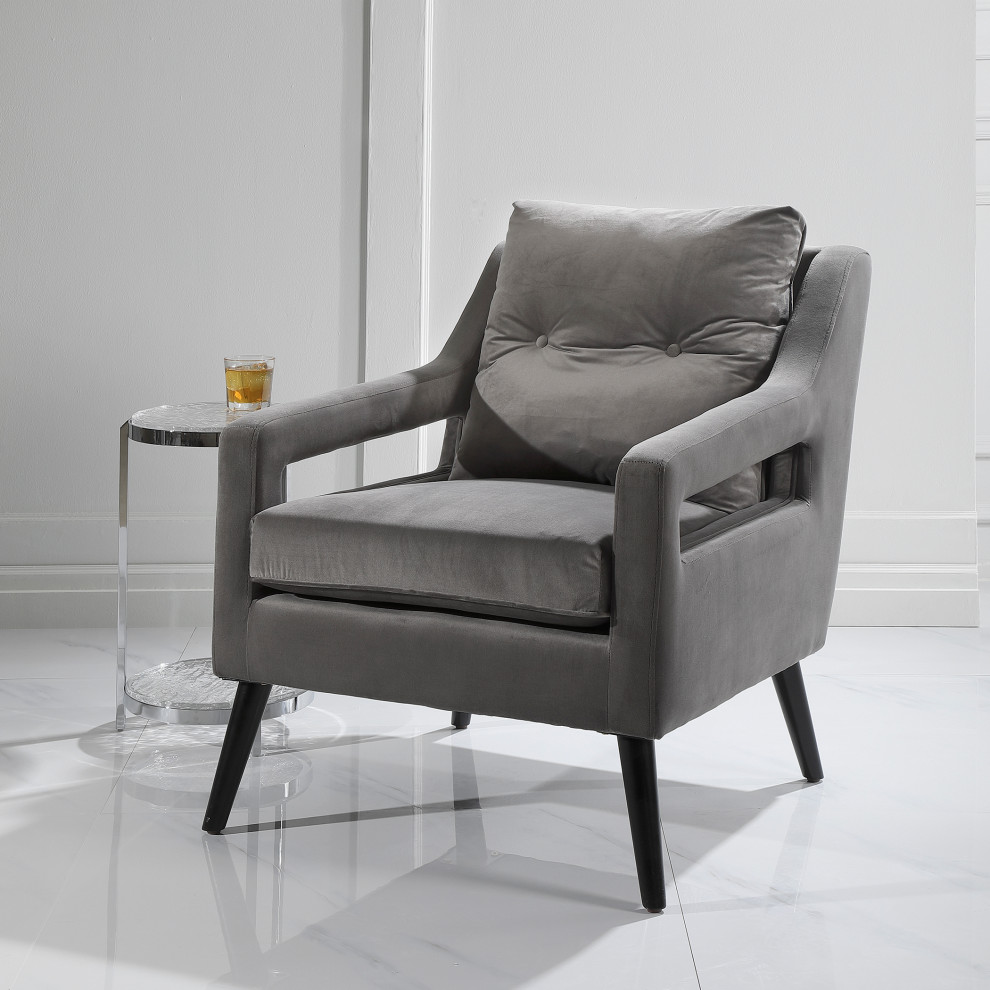 O  x27Brien Gray Armchair   Midcentury   Armchairs And Accent Chairs   by Ownax  Houzz