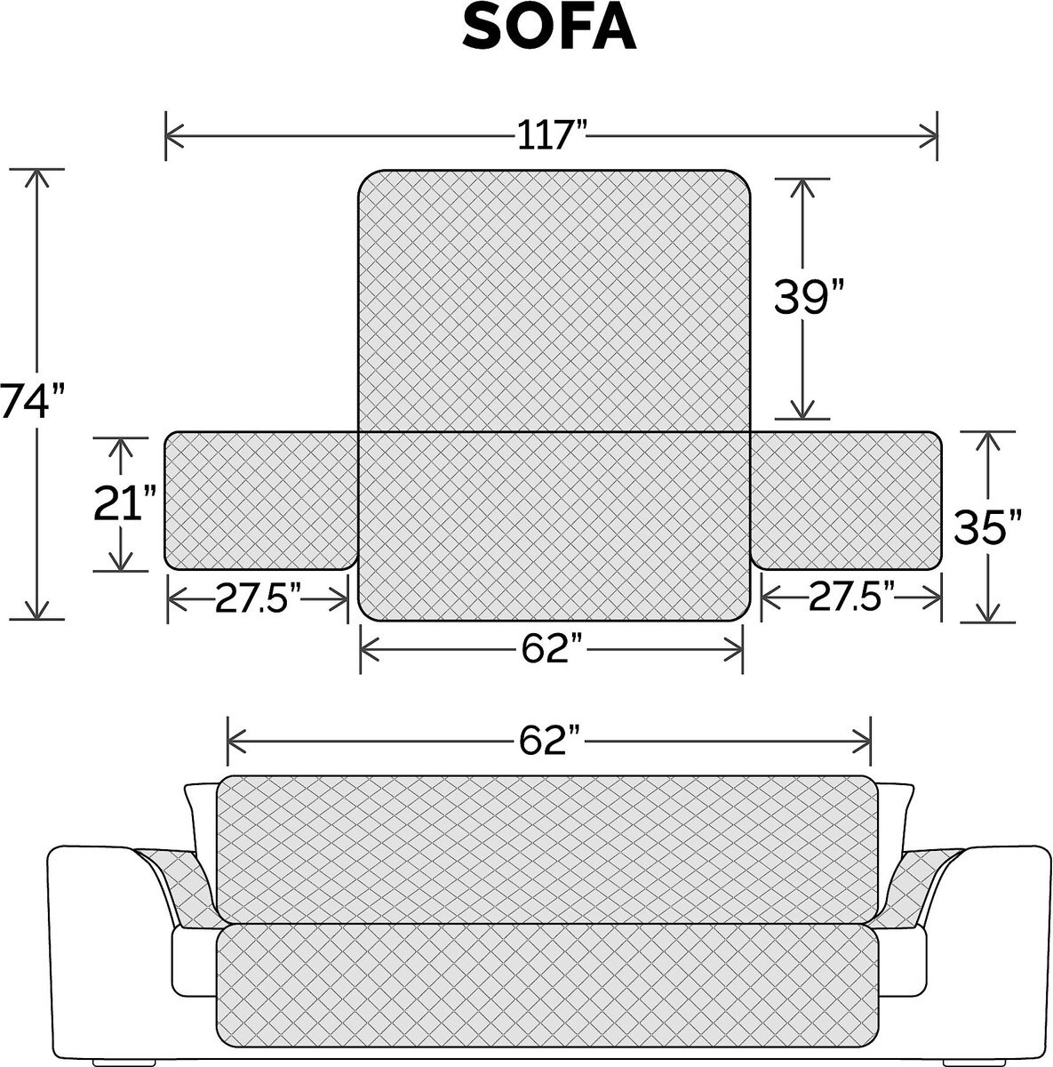 FurHaven Water-Resistant Reversible Furniture Protector