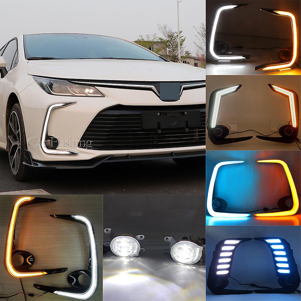 Born Pretty Car Led Drl Daytime Running Light With Turn Signal Fog Lamp Bumper Light Frame Trims For Toyota Corolla 2019 2020 2021 2022