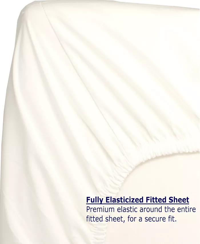 Nautica Solid Cotton Percale 3-Piece Sheet Set， Twin