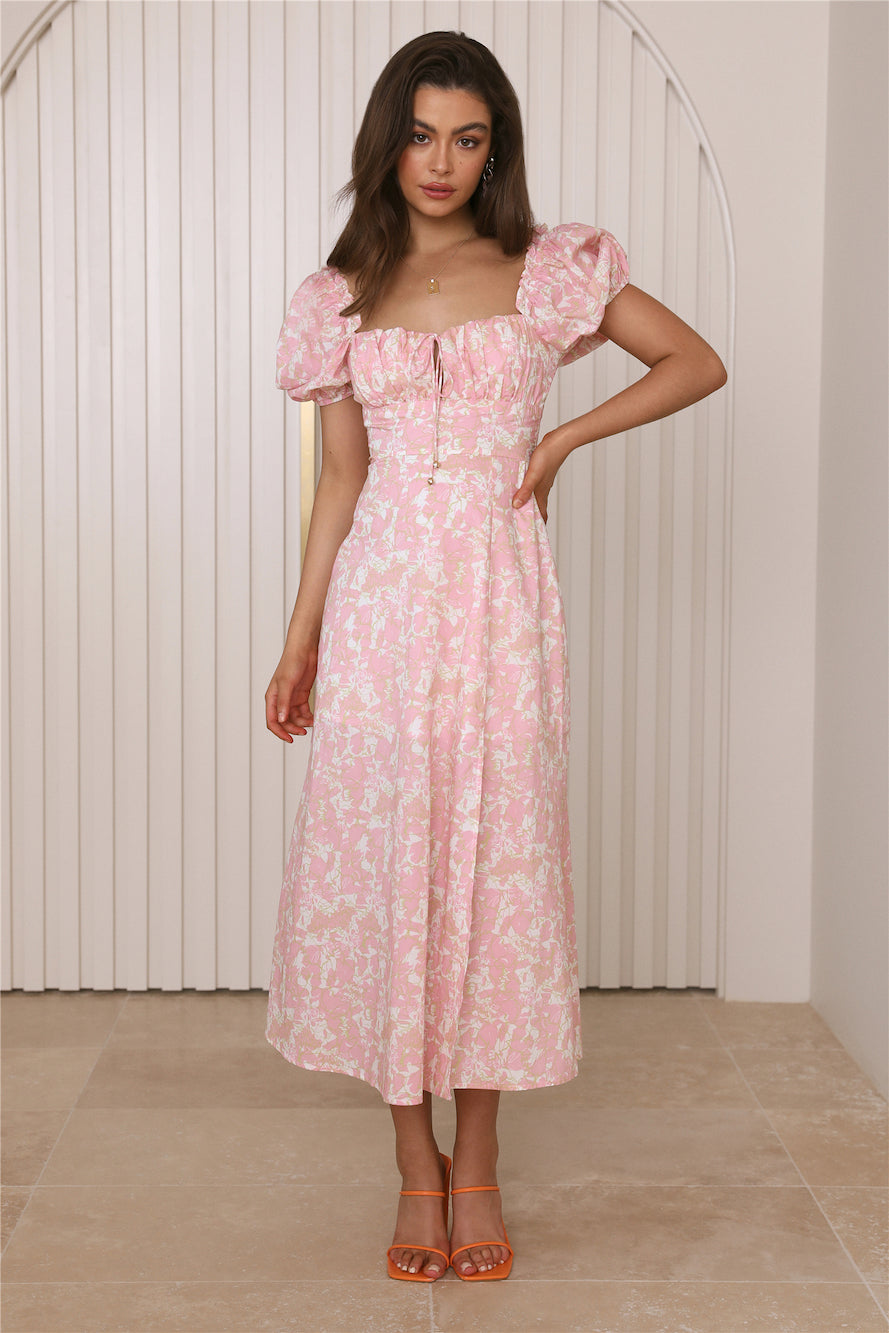 Midnight Dancing Midi Dress Pink