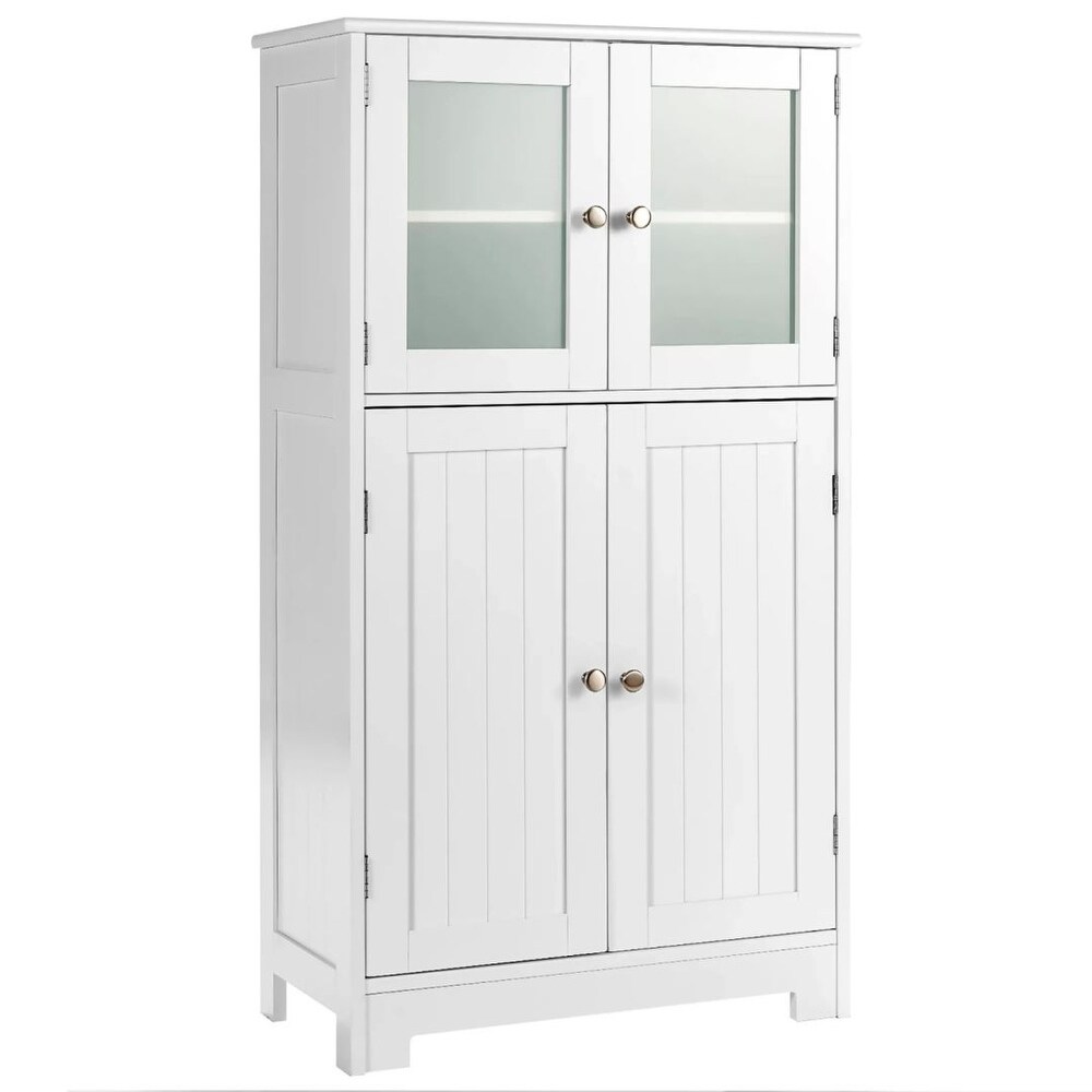 White Floor Storage Cabinet Kitchen Cupboard