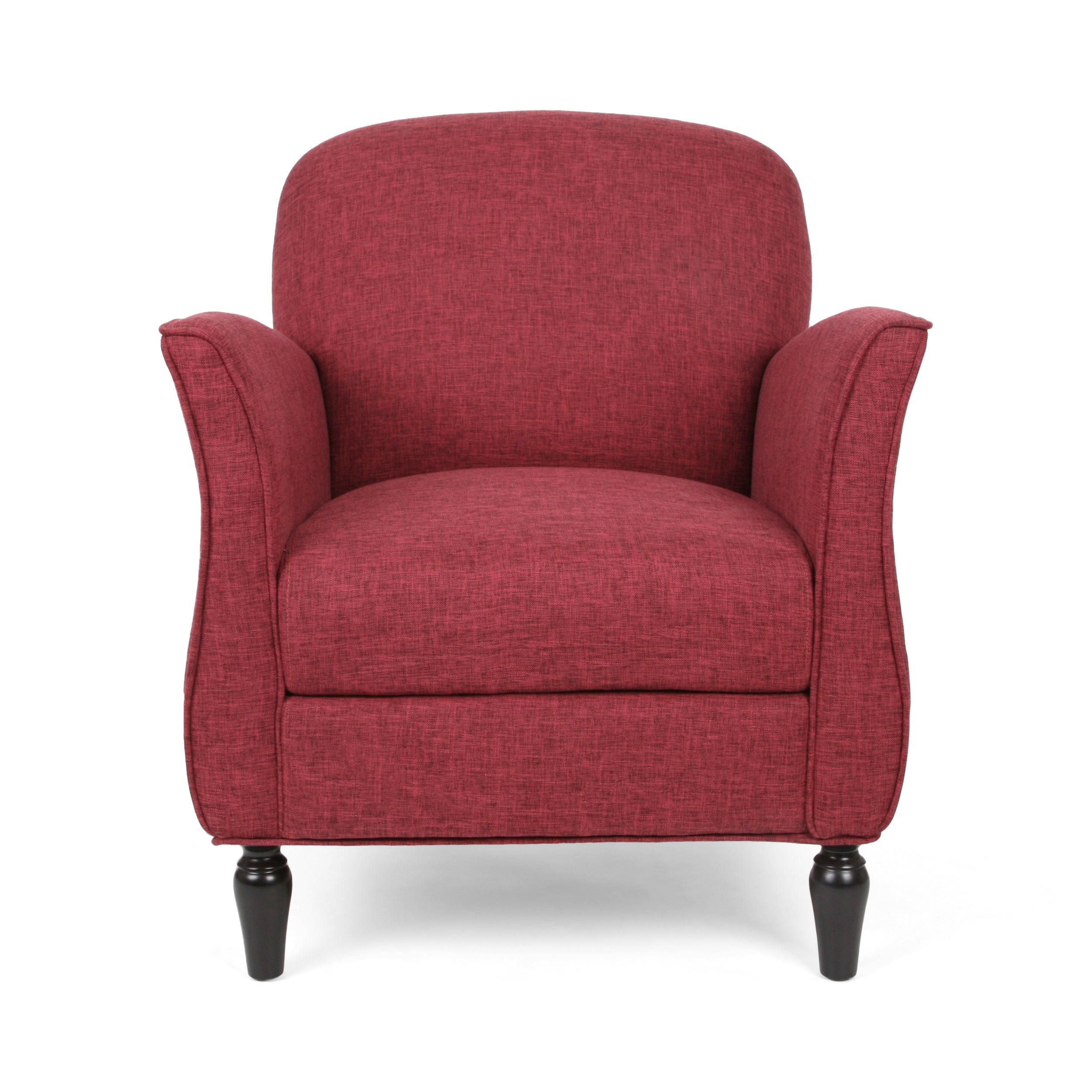 Crew Contemporary Upholstered Tweed Fabric Armchair with Piped Edges