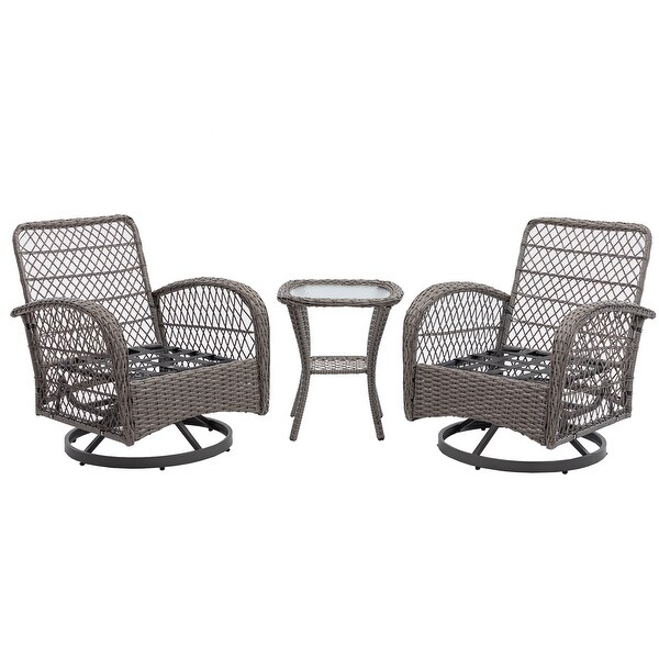 3pcs Outdoor Furniture Modern Wicker set - Overstock - 37795609