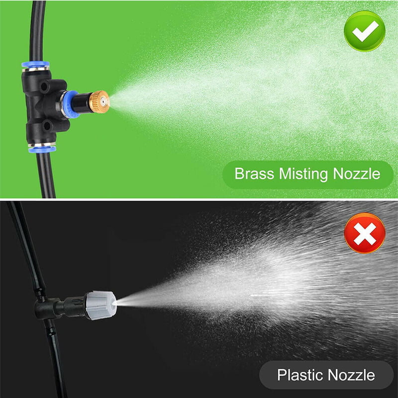 20FT/50FT Outdoor Portable Misting Cooling System Garden Water Mister Nozzles Kit Patio Garden Lawn Swimming Pool Irrigation Kit