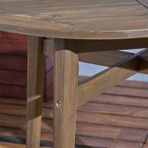 Stamford Outdoor Rustic Acacia Wood Slat Top Bar Table by Christopher Knight Home