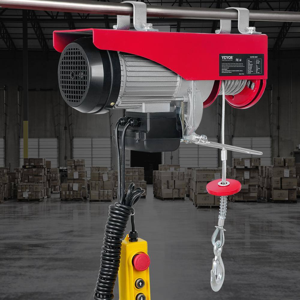 VEVOR 1760 lbs. Electric Chain Hoist 1450W Electric Steel Cable Hoist with 14 ft. Wired Remote Control and Pure Copper Motor DDGSSHLYXYKKYOJE6V1