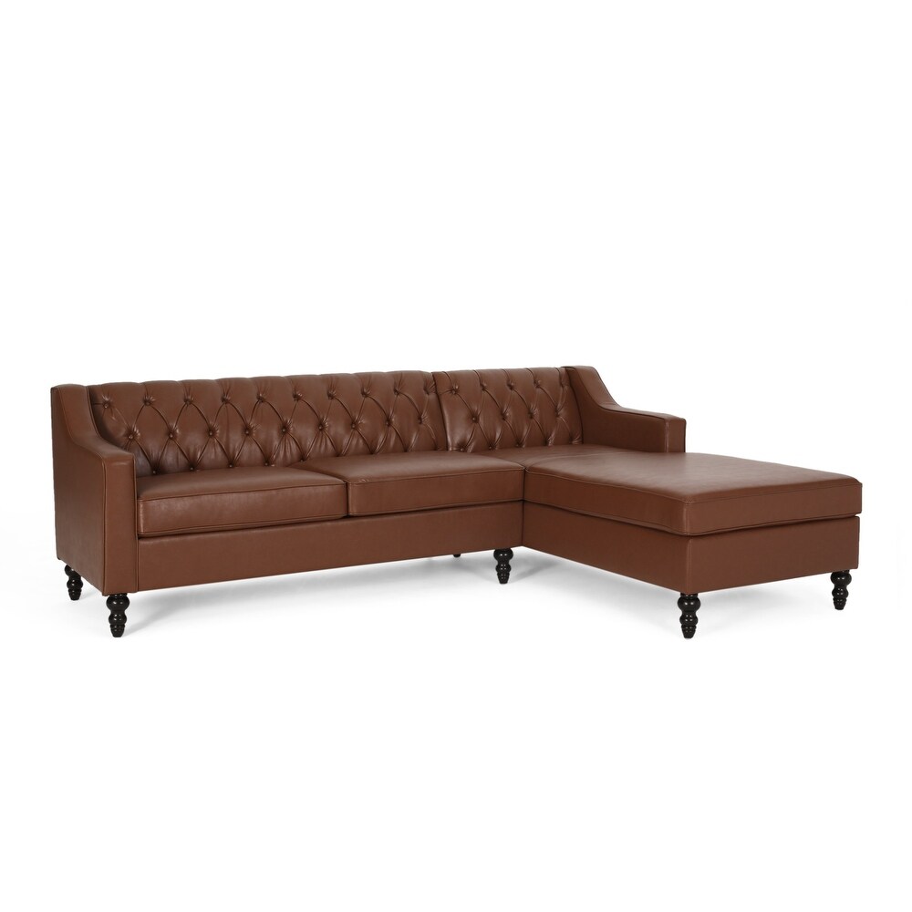 Furman Contemporary Tufted Chaise Sectional by Christopher Knight Home