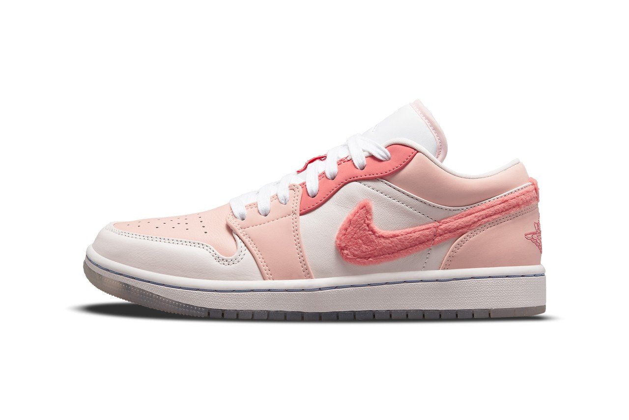 Air Jordan 1 Low White Pink Grey Shoes DM5443-666