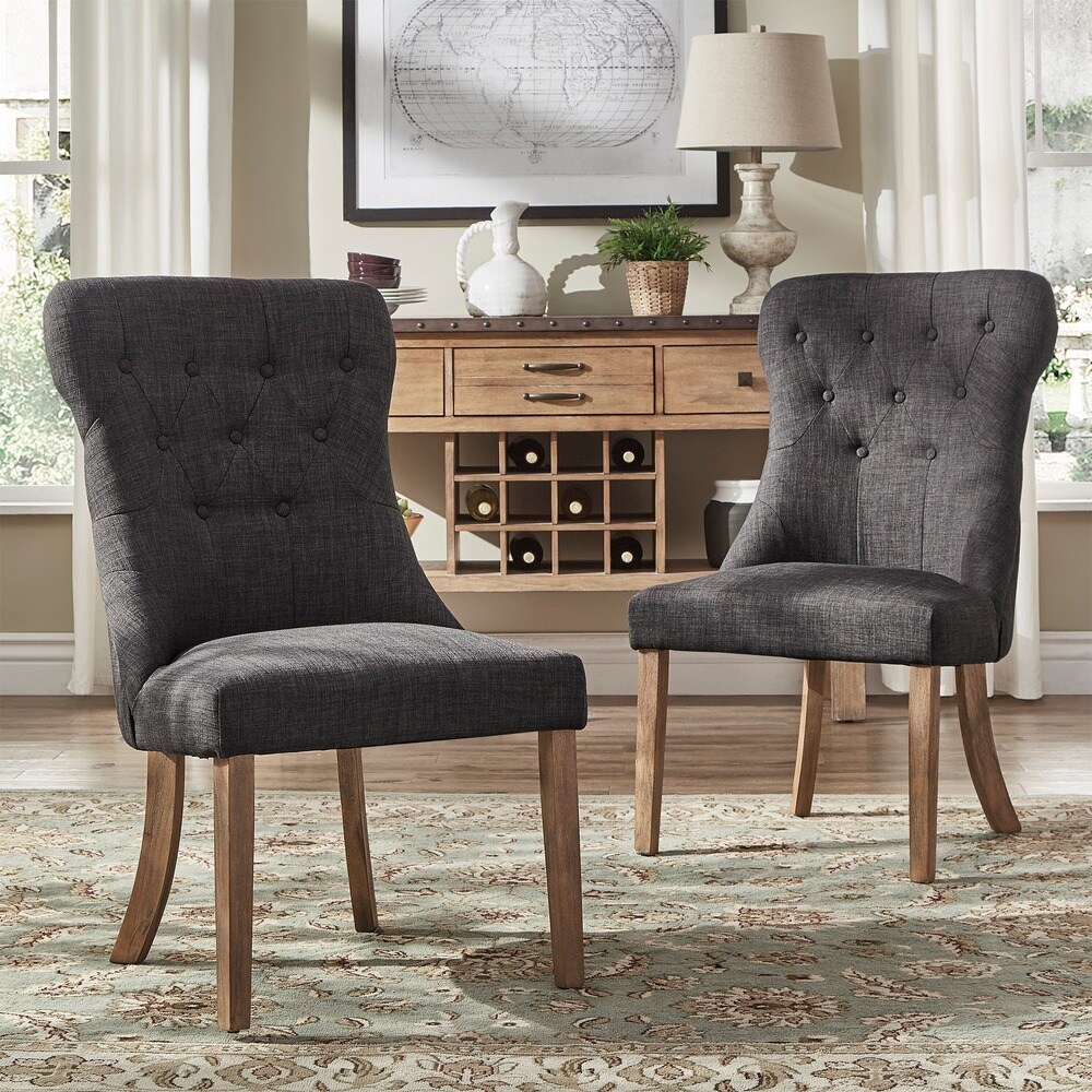 Voyager Button tufted Dining Chairs (Set of 2) by iNSPIRE Q Artisan