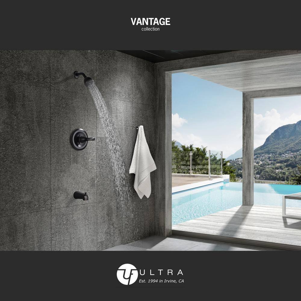 Ultra Faucets Vantage Single Handle 1-Spray Tub and Shower Faucet 1.8 GPM with Pressure Balance in. Oil Rubbed Bronze (Valve Included) UF78505R