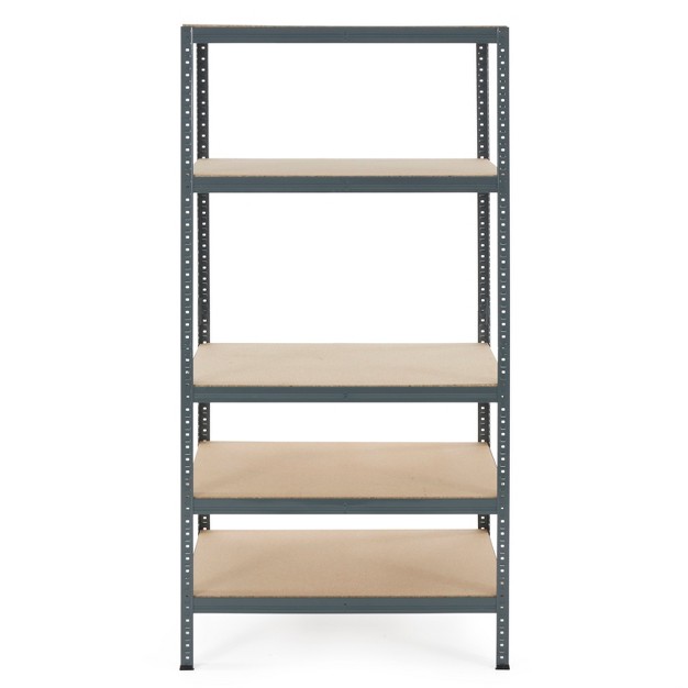 Multipurpose 5 Tier Adjustable Storage Metal Frame Shelving Unit Boltless Utility Rack For Warehouses And Garages 500 Lb Capacity