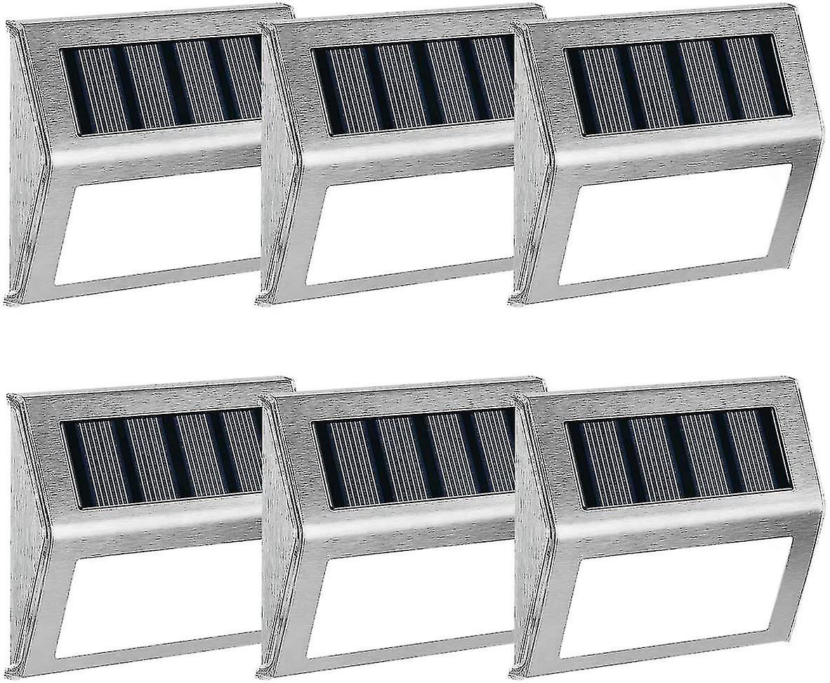 Solar Step Lights， Stainless Steel 3 Leds Outdoor Garden Lights Solar Powered Waterproof For Fence，