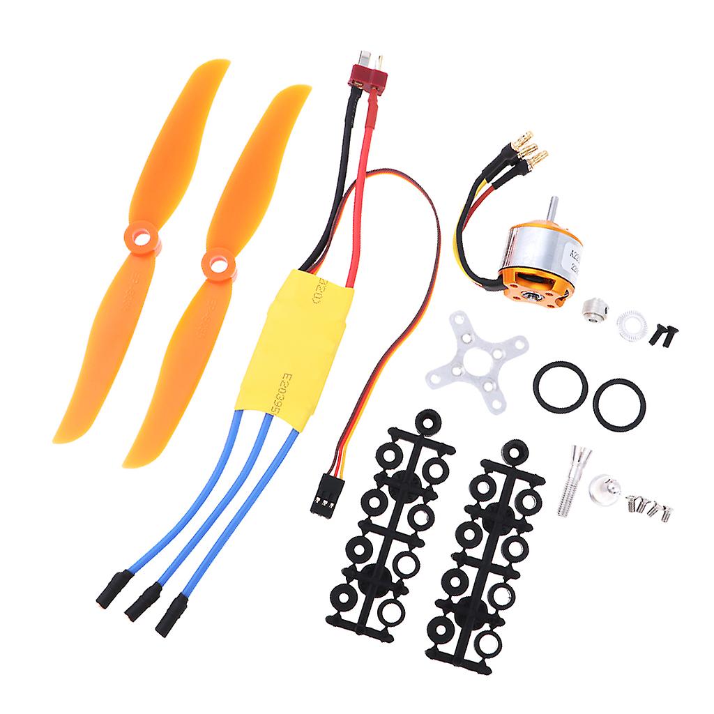 Brushless Power System (30a Esc + A2212 2200kv Motor + Propeller Props + Mount Kit) For Rc Helicopter / Airplane