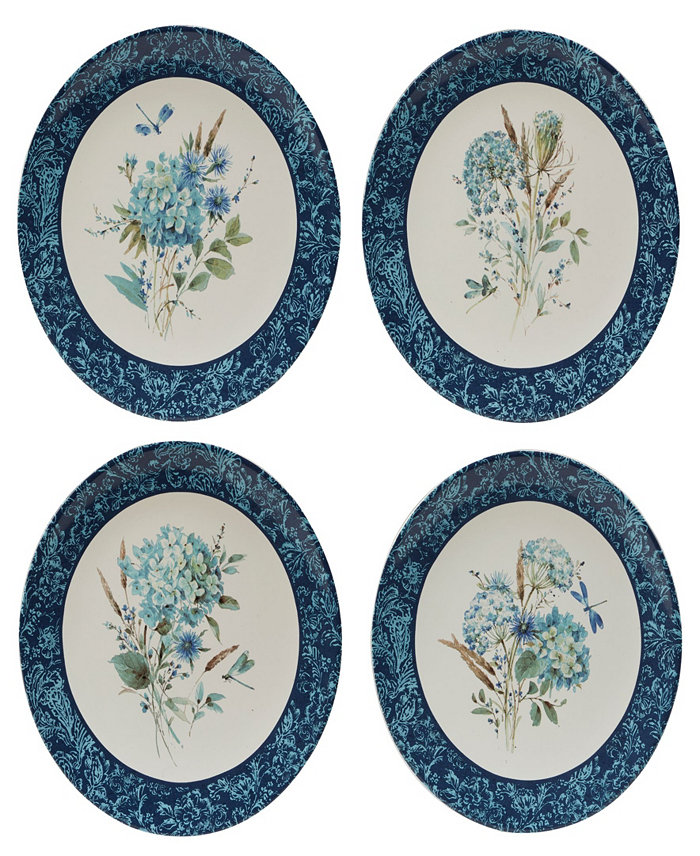 Certified International Bohemian Blue Set of 4 Dinner Plate