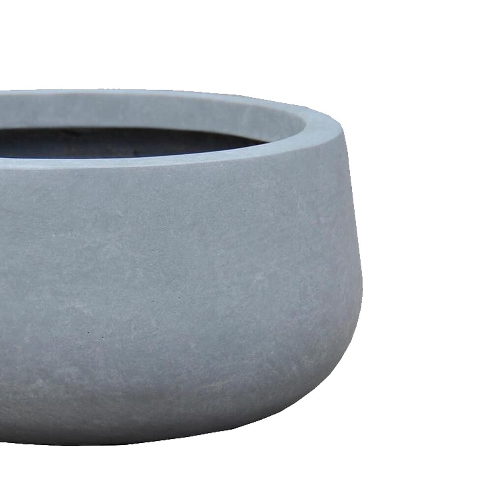 Durx litecrete Lightweight Concrete Modern Low Bowl Cement Planter Medium   15.7'x15.7'x7.9'